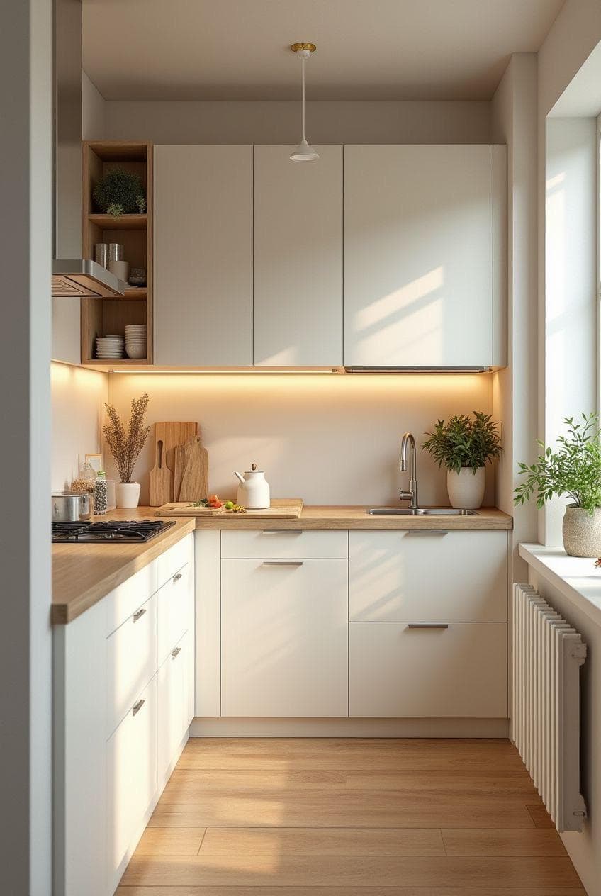 Cuisine blanche veinée marbre — visuel 2