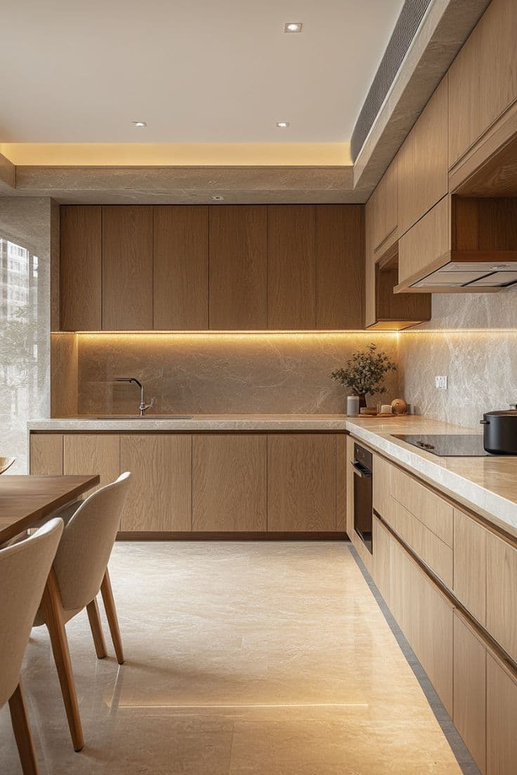 Cuisine bois et pierre — Ambiance chaleureuse