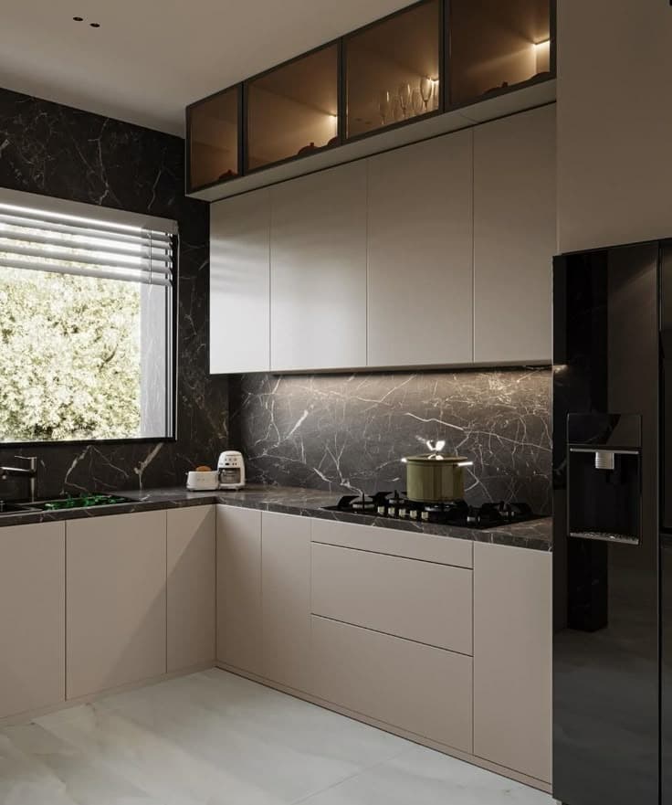 Cuisine gris et bois — Plan clair — visuel 3