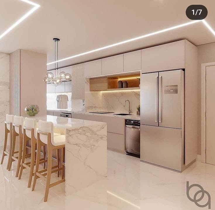 Cuisine premium avec îlot et éclairage — visuel 2