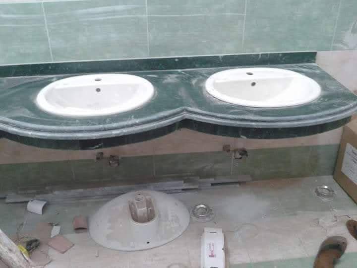 Plan vasque double en marbre